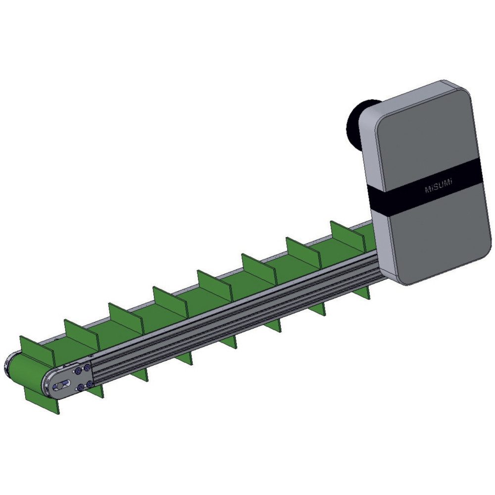 Flat Belt Conveyors - Guided, Head Drive, 3-Slot Frame (Pulley Dia. 50mm)